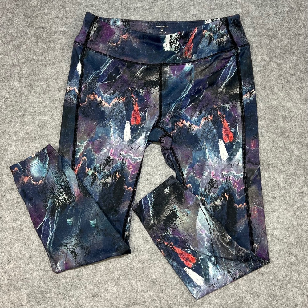 Layer8 Athletic Leggings Women's Size‎ M Abstract Print Workout Activewear
